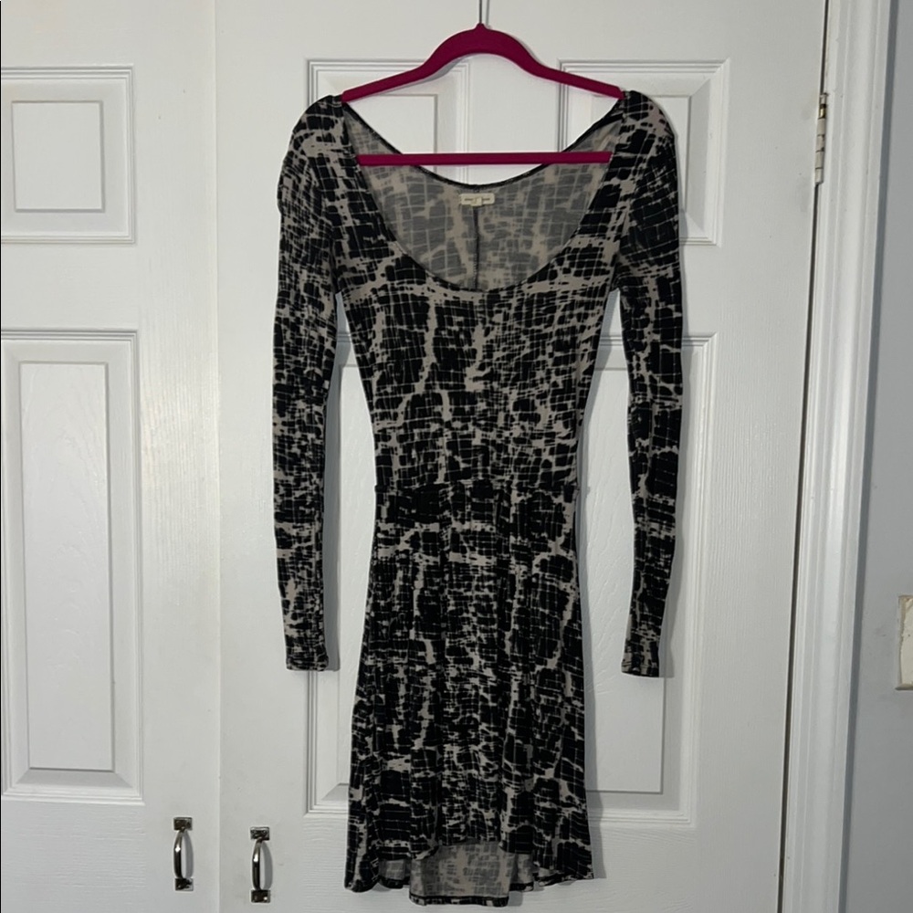 Urban Outfitters Tie Die Dress Open Back Long Sleeve